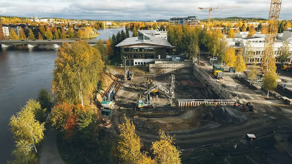 Översiktsbild över bygget.